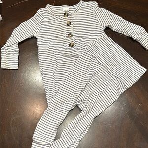 Striped Baby Outfit with Buttons